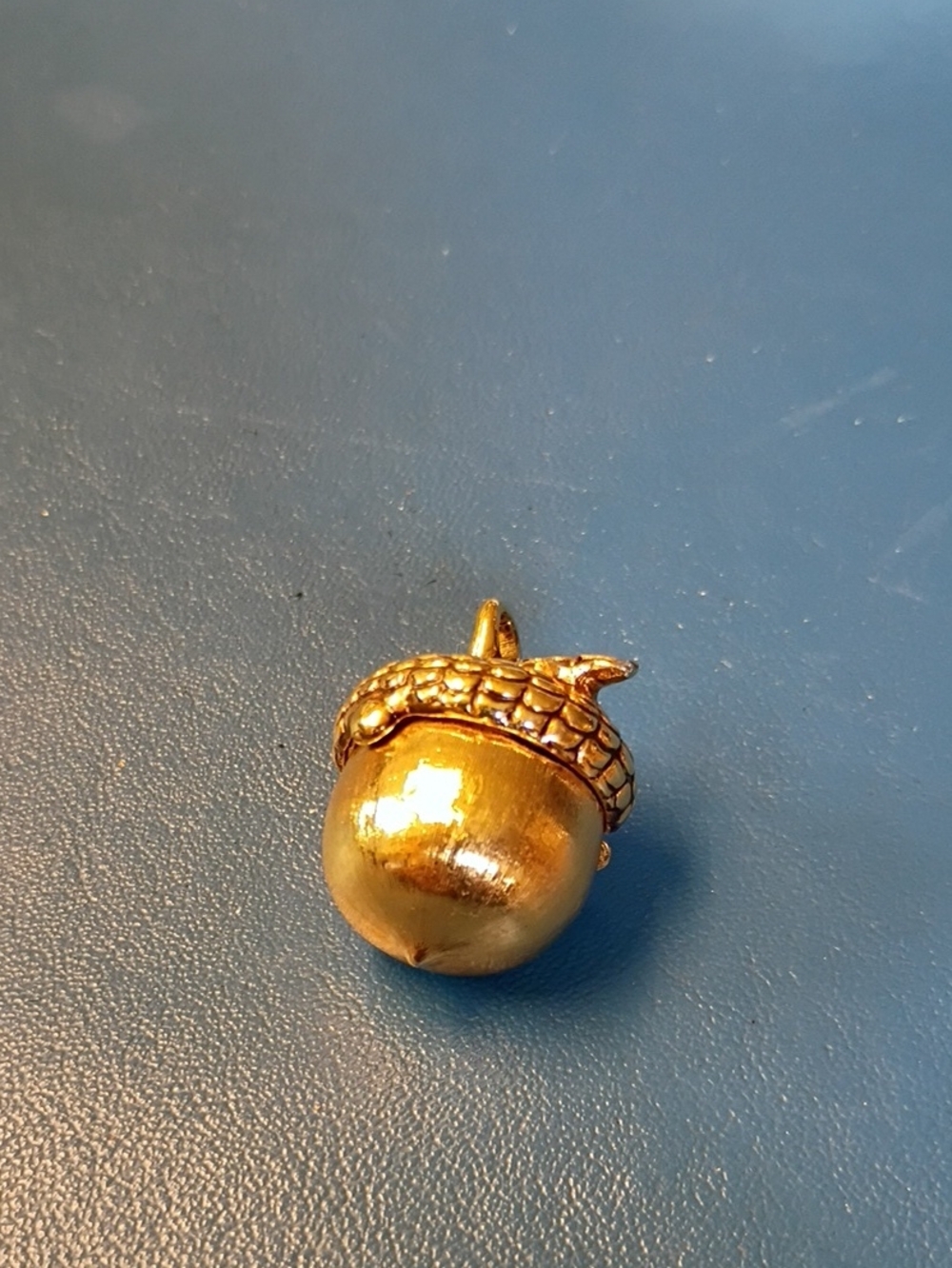 Gold Acorn Charm Pendant Hidden Squirrel - Women Jewelry